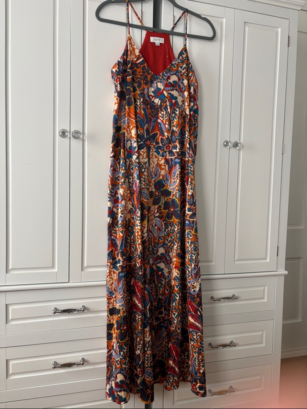 Tahari Satin Maxi Dress NWT xs